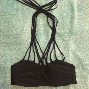 Black swim top bikini top